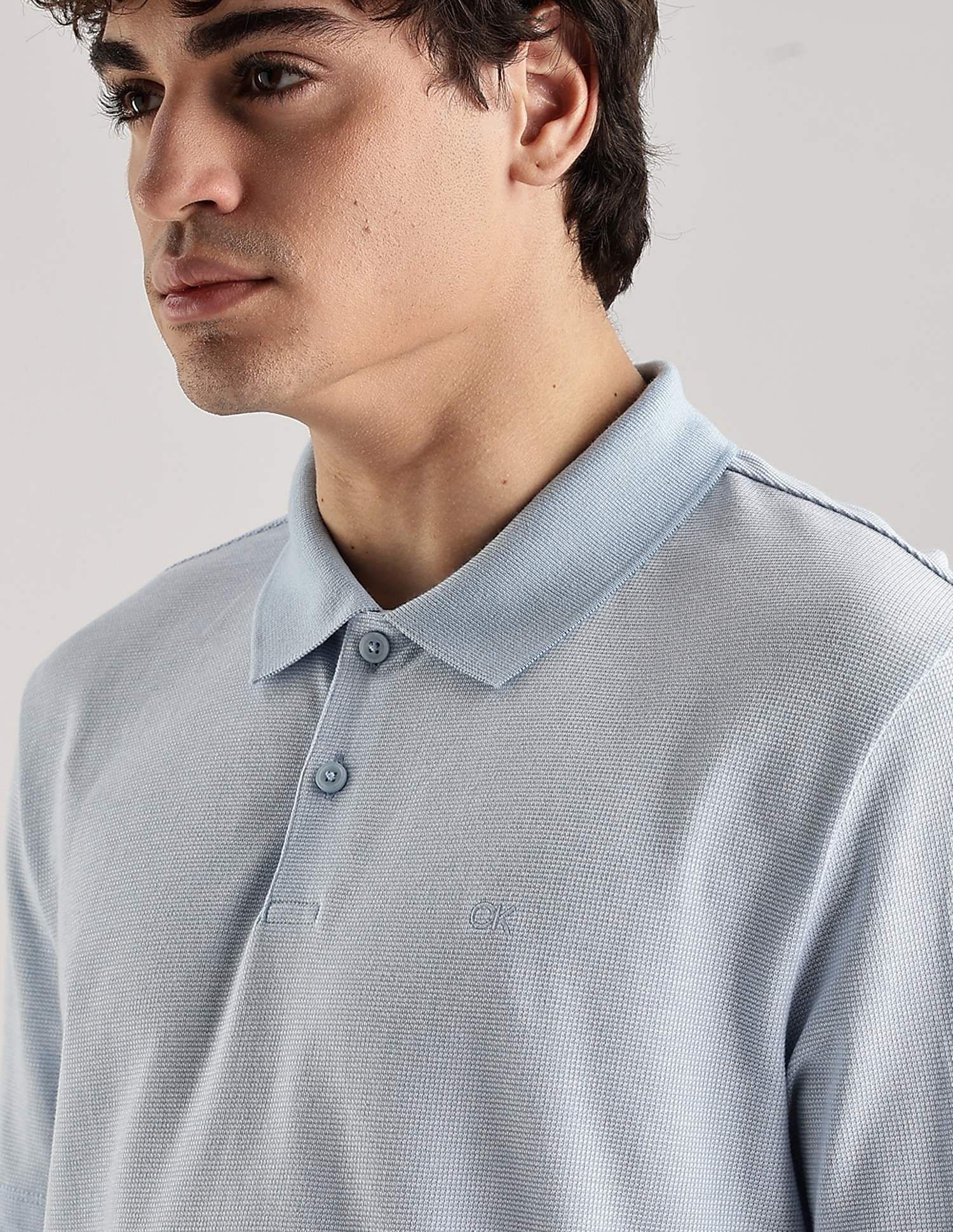 Calvin Klein Jeans Solid Regular-Fit Cotton Polo T-Shirt