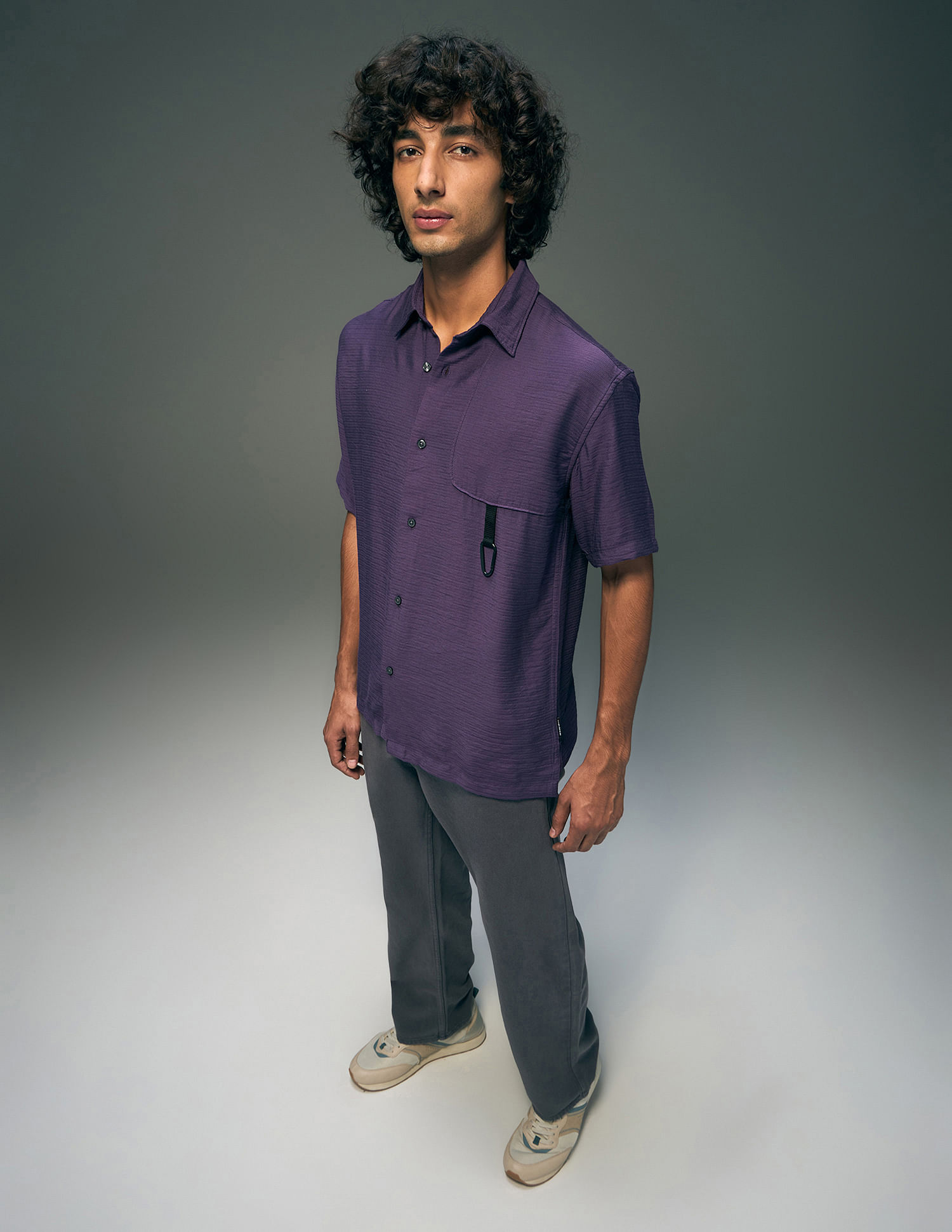 Flying Machine Textured Oversized Fit Shirt