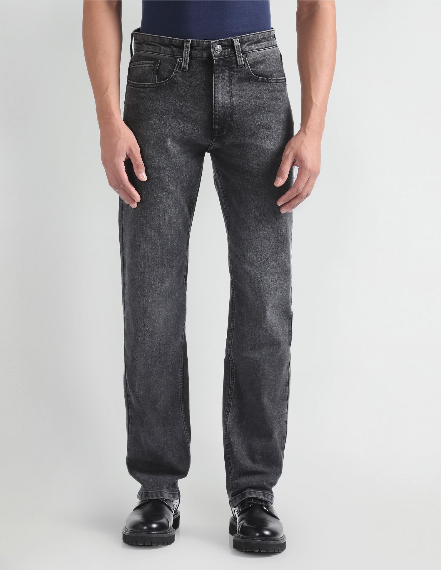 Flying Machine Mid Rise Bruce Relaxed Bootcut Fit Jeans