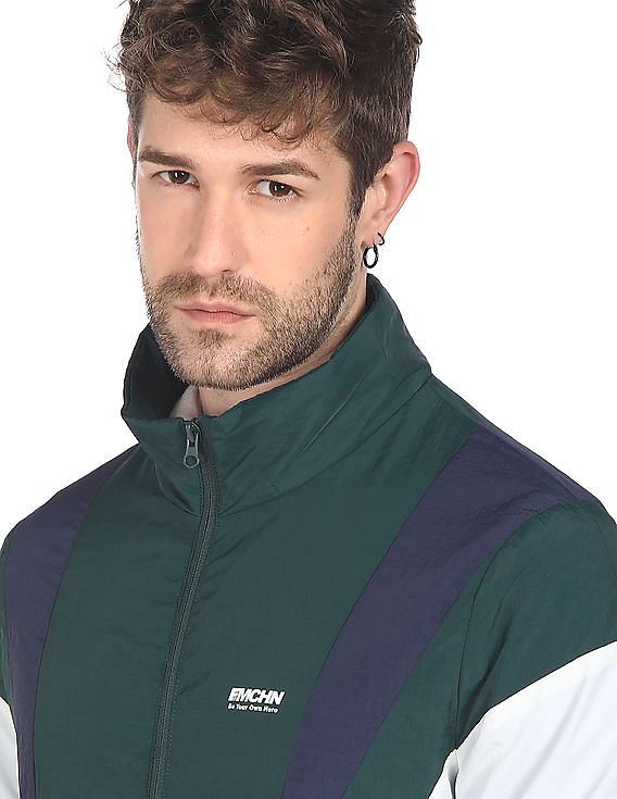 Buy Flying Machine Stand Collar Colour Block Jacket - NNNOW.com