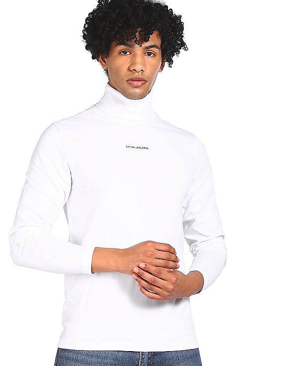 Calvin klein white turtleneck sweater best sale