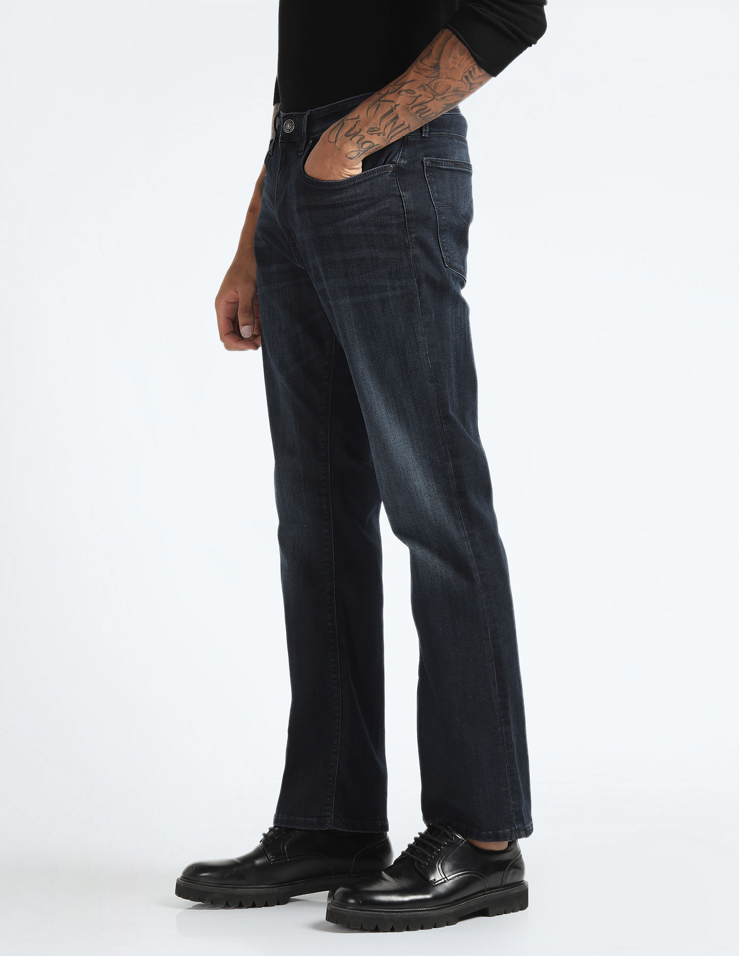 Flying Machine Stone Wash Bootcut Jeans