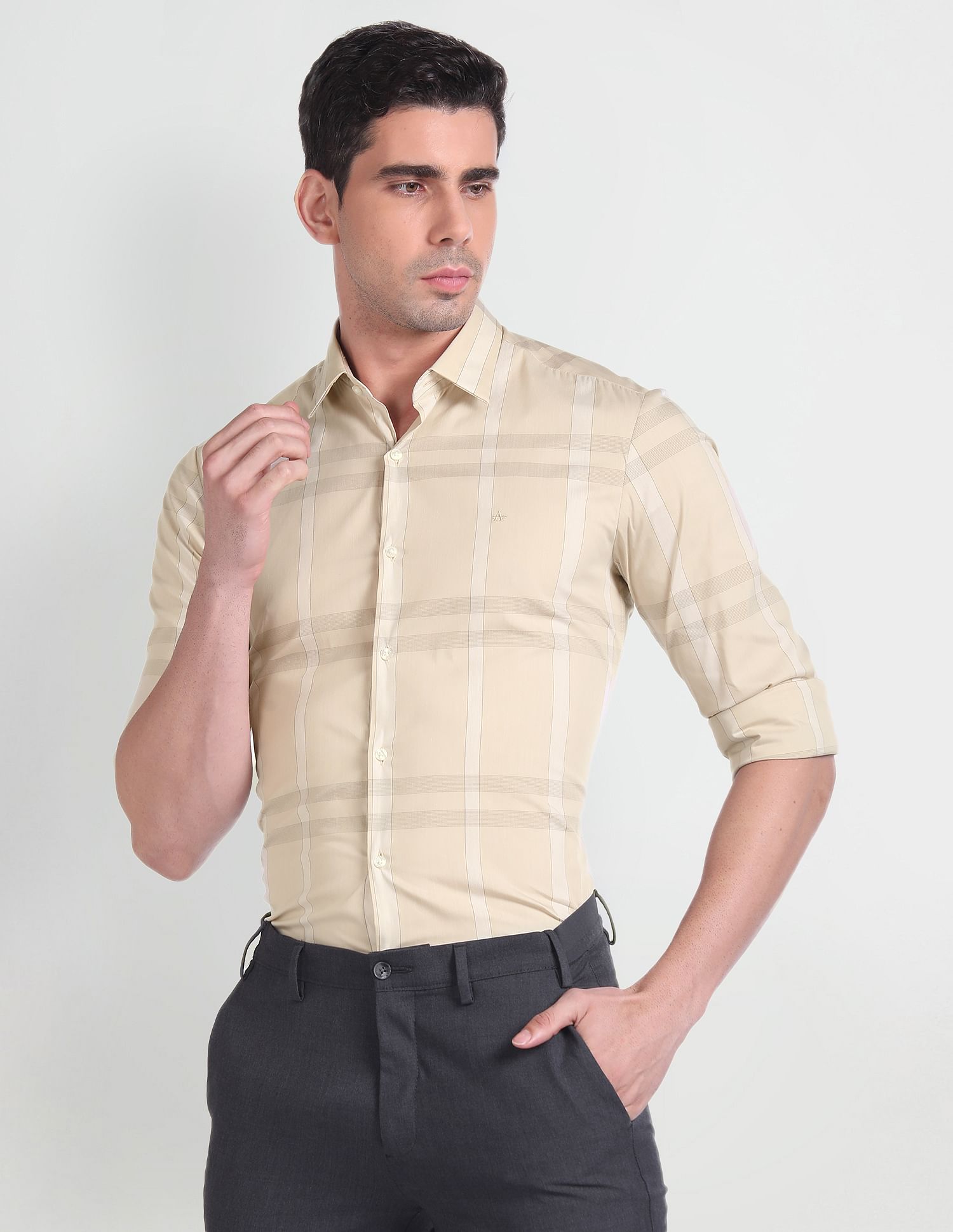 Arrow Tartan Check Manhattan Slim Fit Shirt