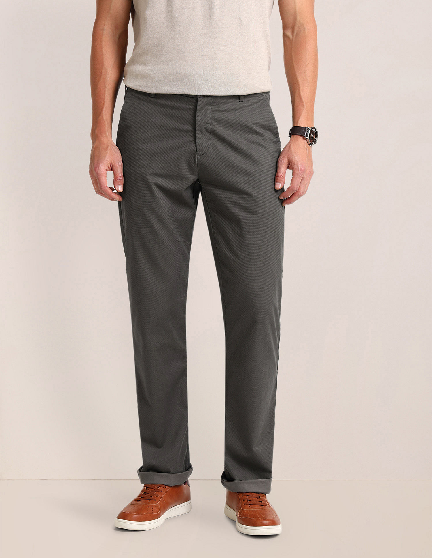 U.S. Polo Assn. Riley Straight Fit Textured Trousers