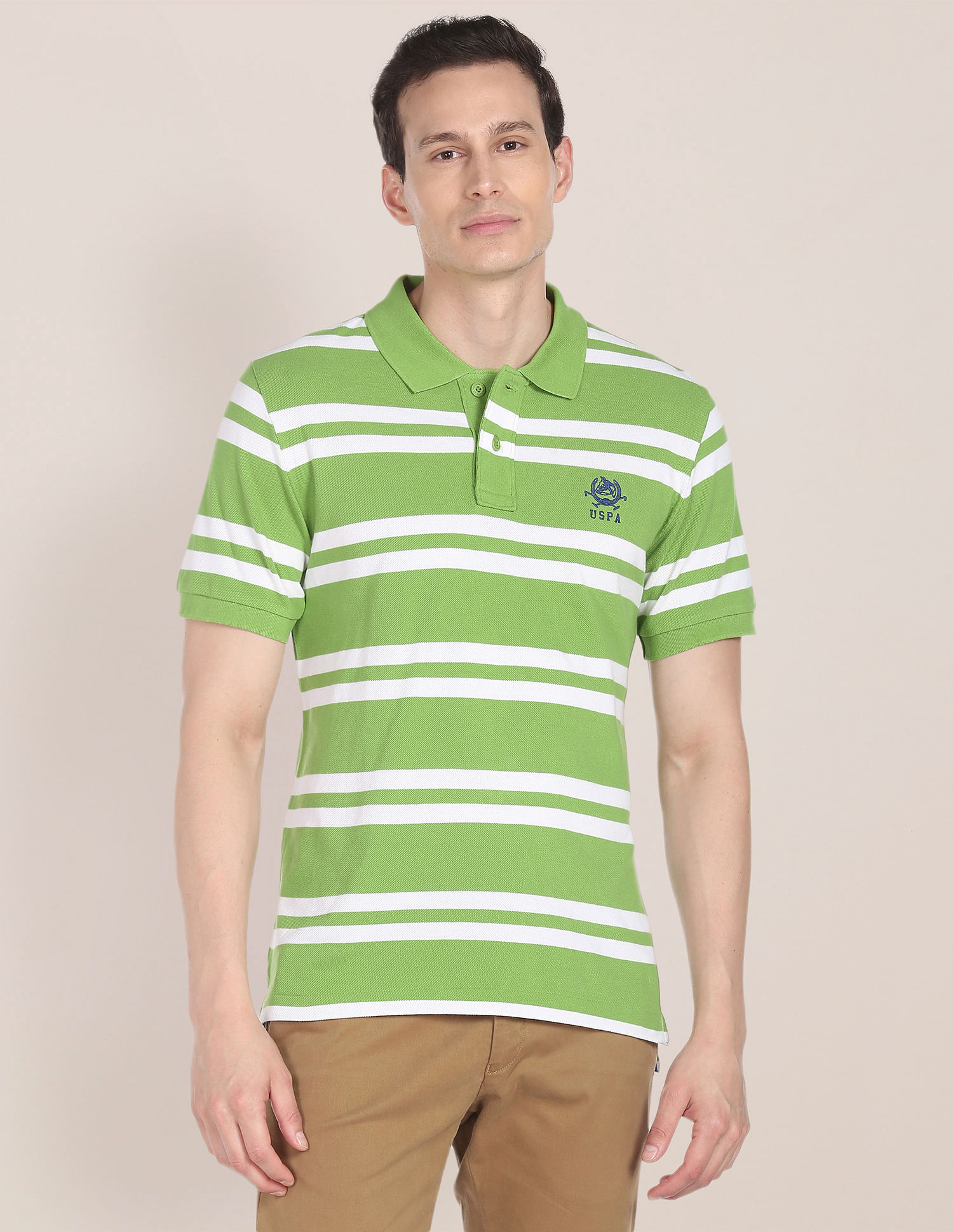 U.S. Polo Assn. Horizontal Stripe Cotton Polo Shirt