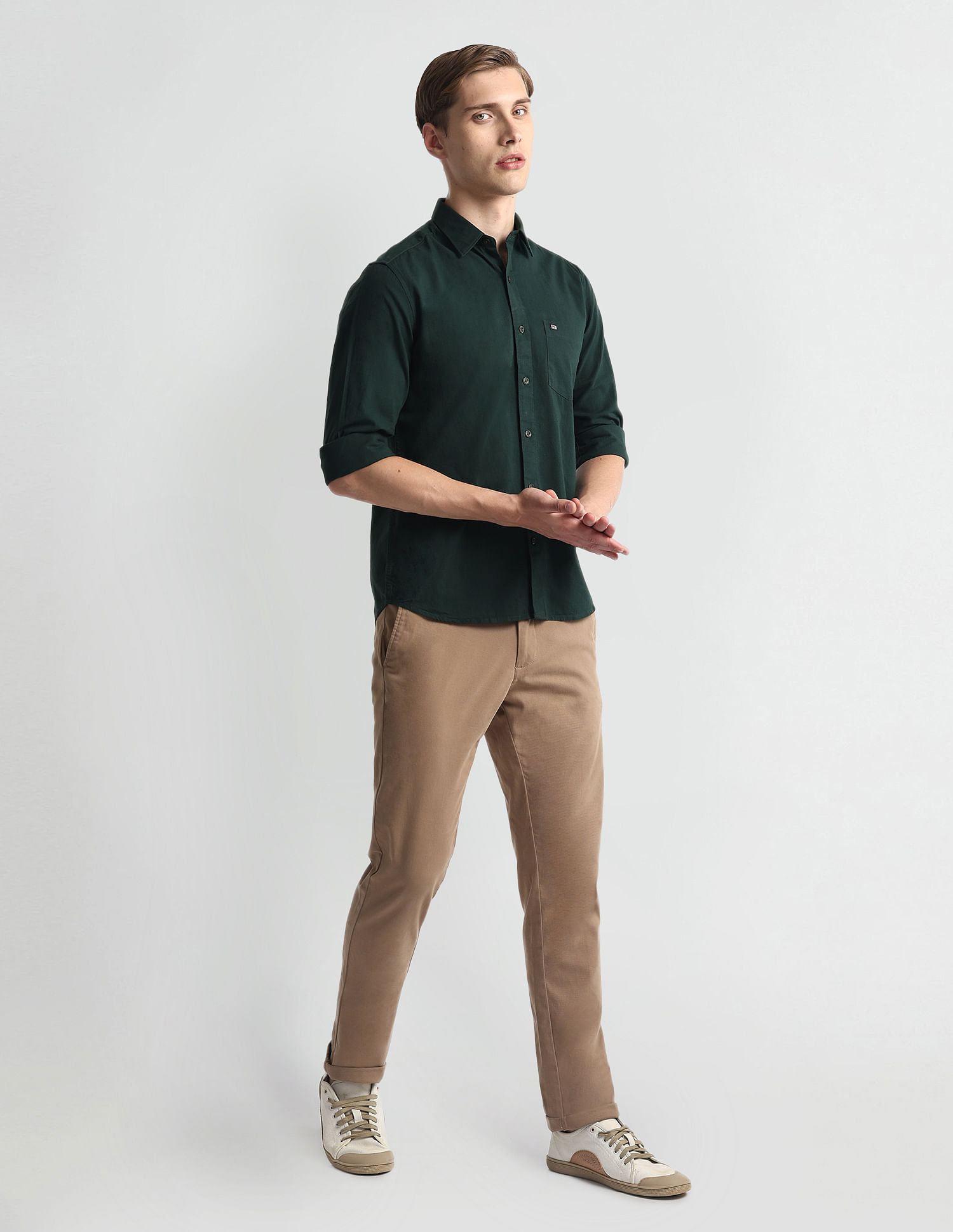 Arrow Sports Heathered Slim Fit Shirt