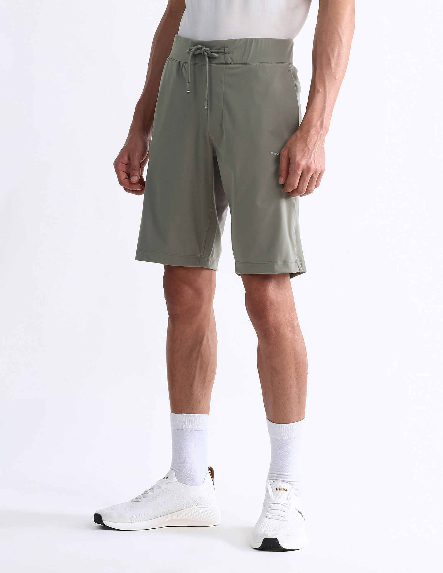 USPA Active Solid Slim Fit Active Shorts