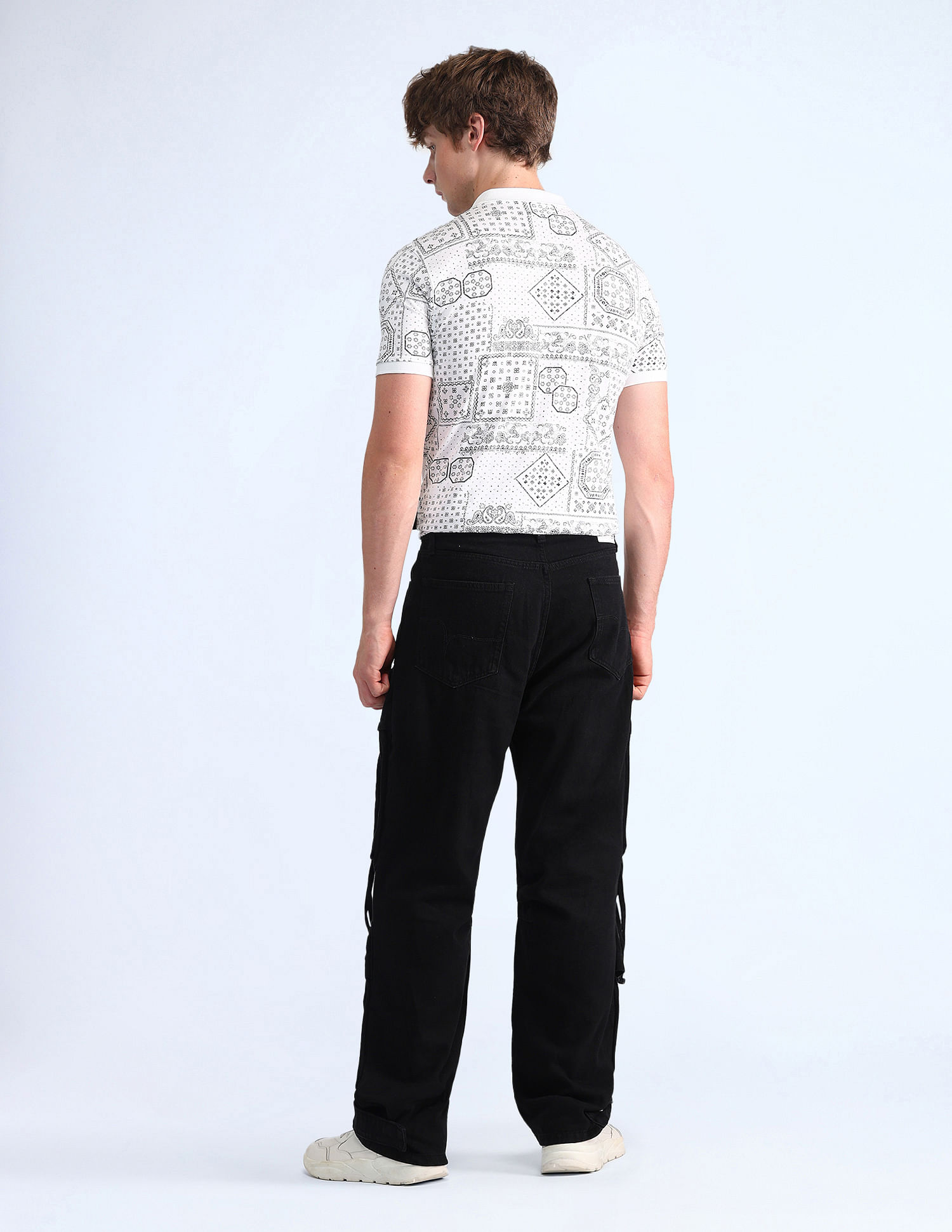 Flying Machine Cobain Loose Fit Black Jeans
