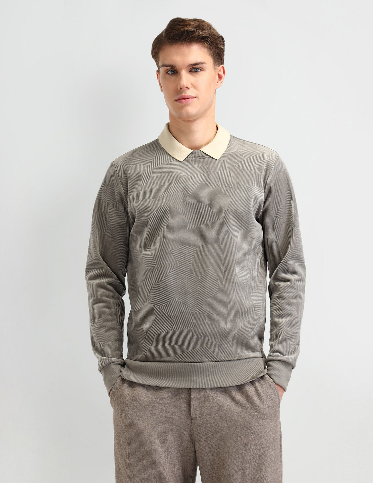 Arrow Textured Regular Fit Sweatshirt