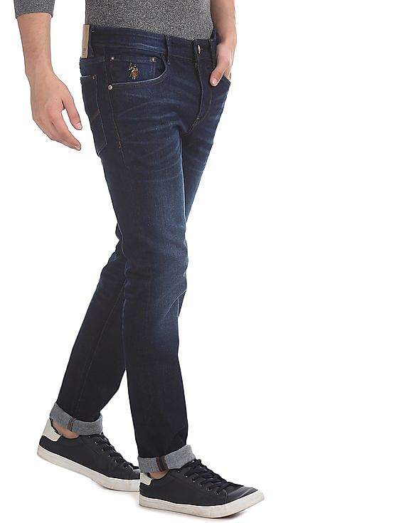 patroon milieu Grillig Buy Men Blue Regallo Skinny Fit Washed Jeans online at NNNOW.com
