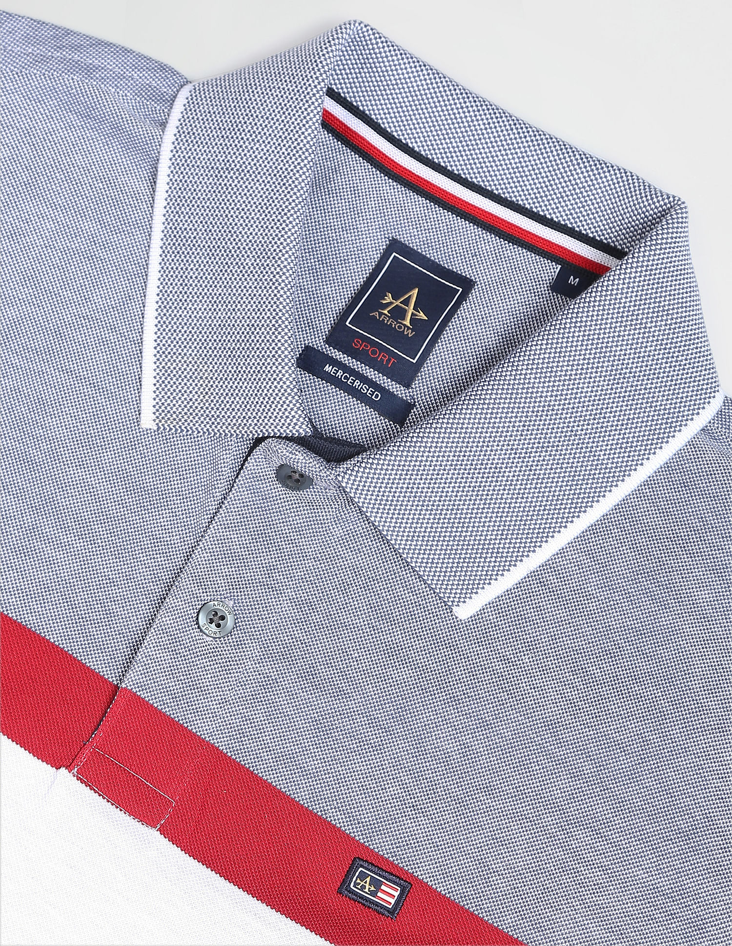 Arrow Sports Horizontal Striped Cotton Polo Shirt