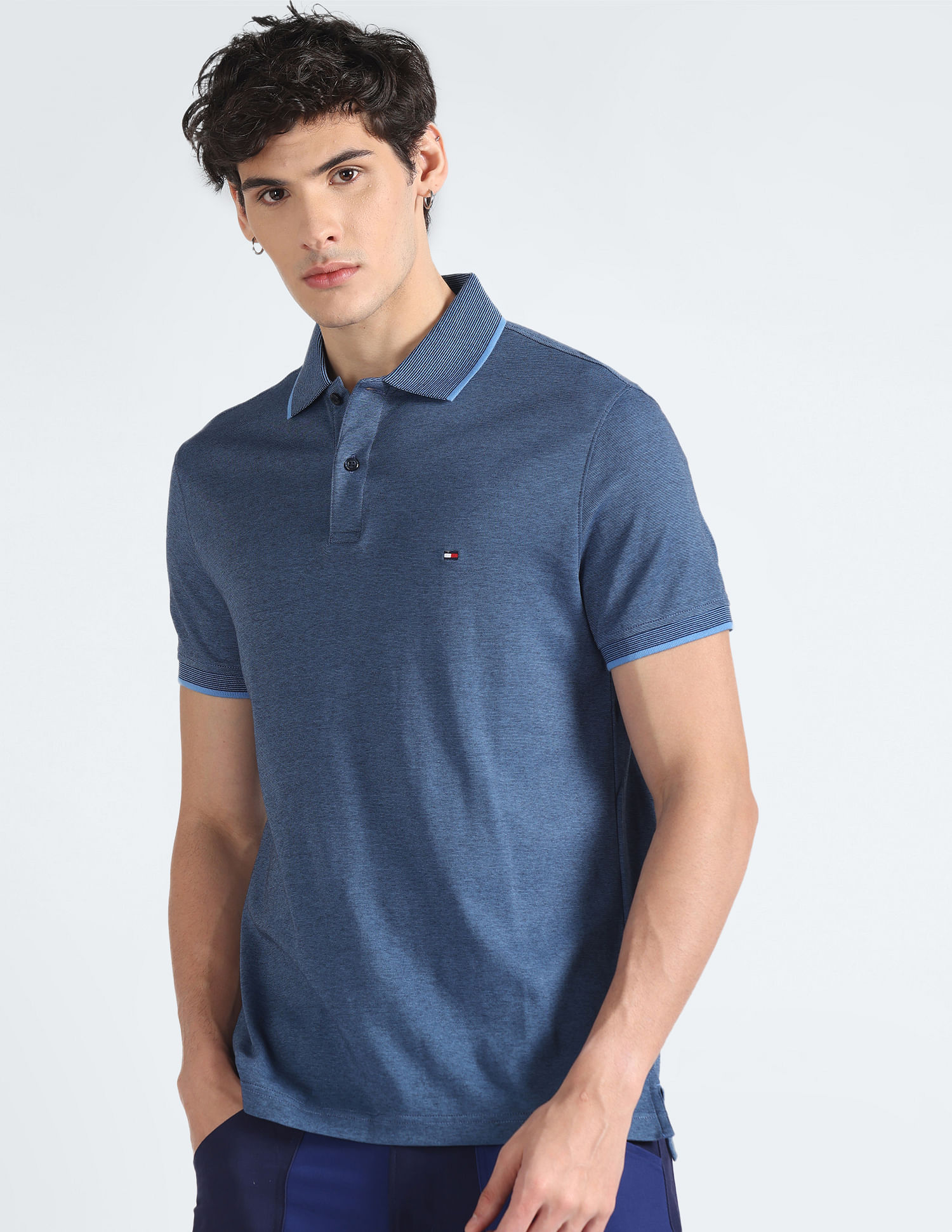Tommy Hilfiger Two Tone Textured Polo Shirt