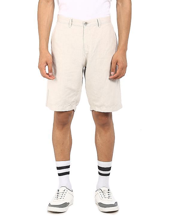 U.S. Polo Assn. Solid Cotton Linen Shorts