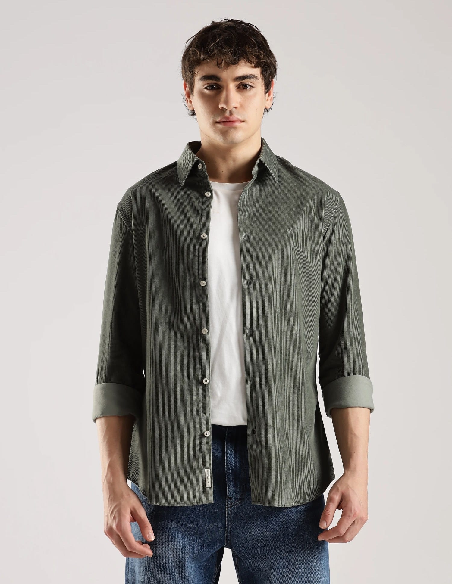 Buy Calvin Klein Jeans Textured Slim Fit Cotton Shirt - NNNOW.com