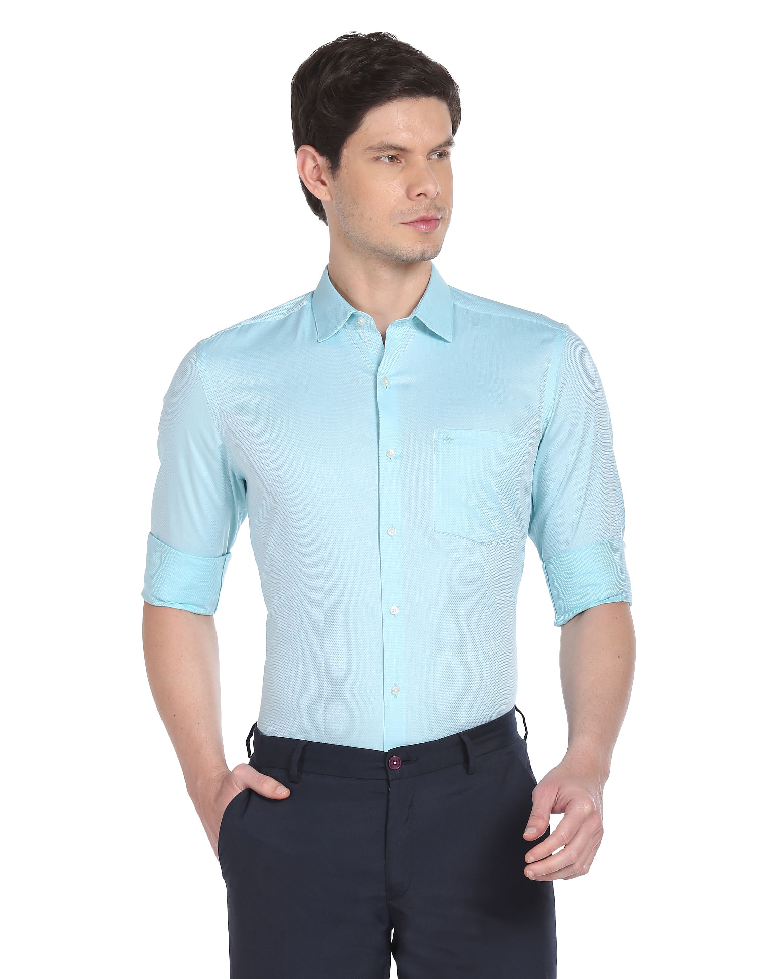 Arrow Cutaway Collar Self Design Shirt