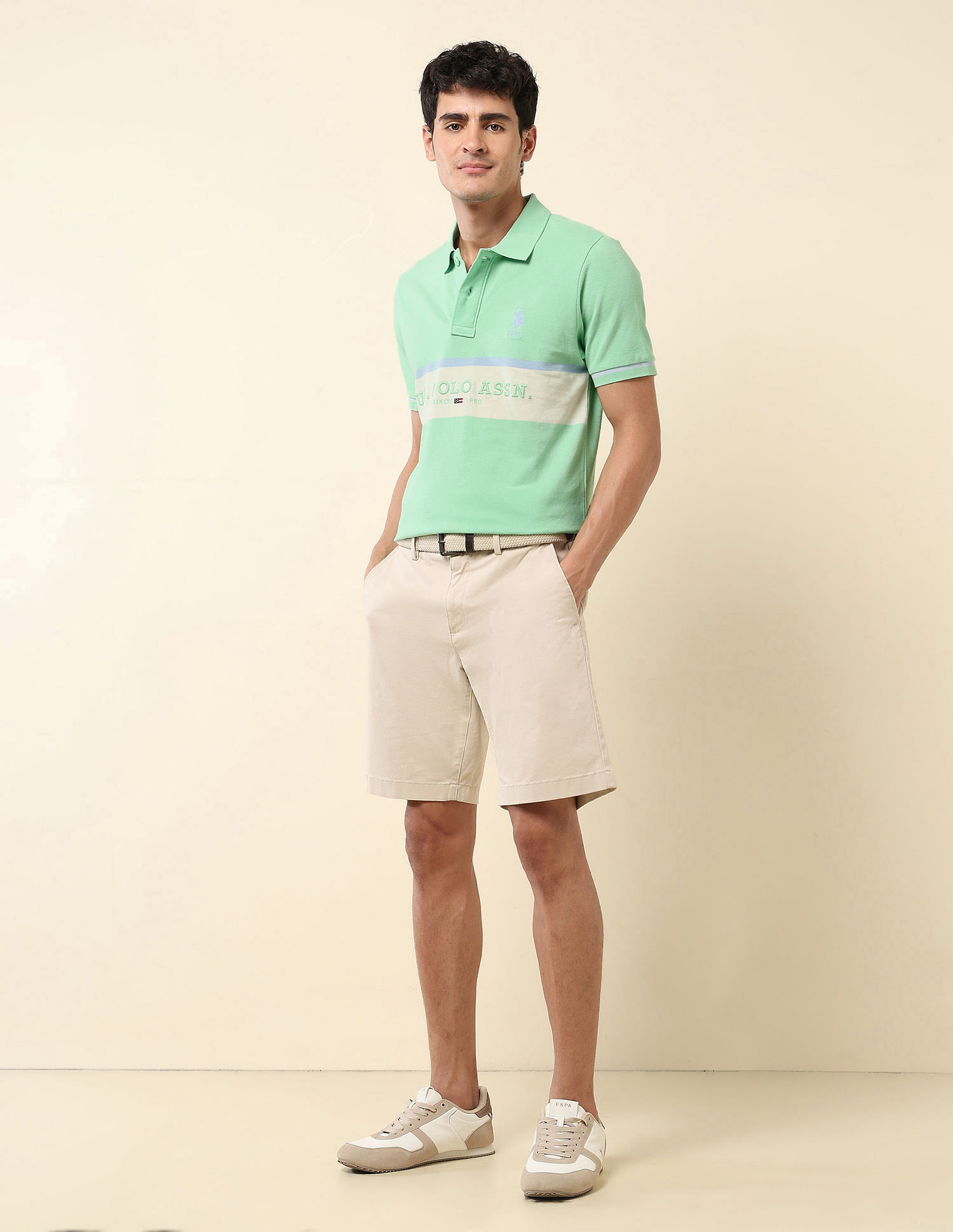 U.S. Polo Assn. Brand Embroidered Summer Splash Polo Shirt