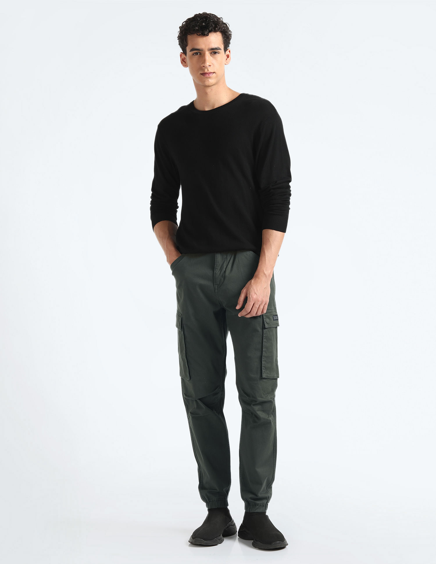 Flying Machine Mid Rise Slim Fit Cargo Pants