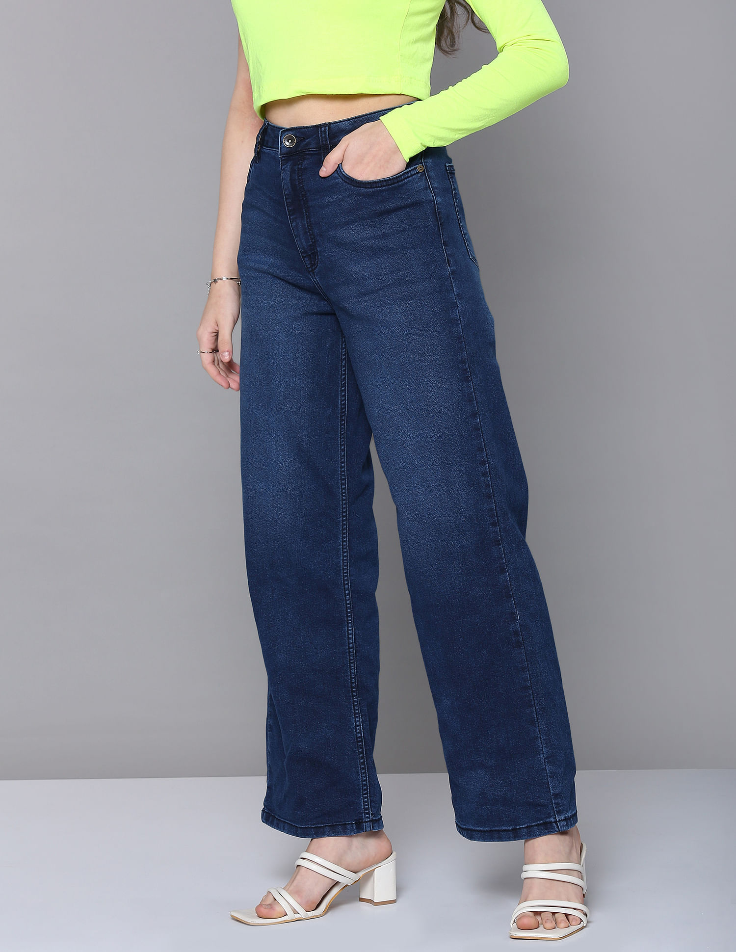 High waist straight jeans - Women