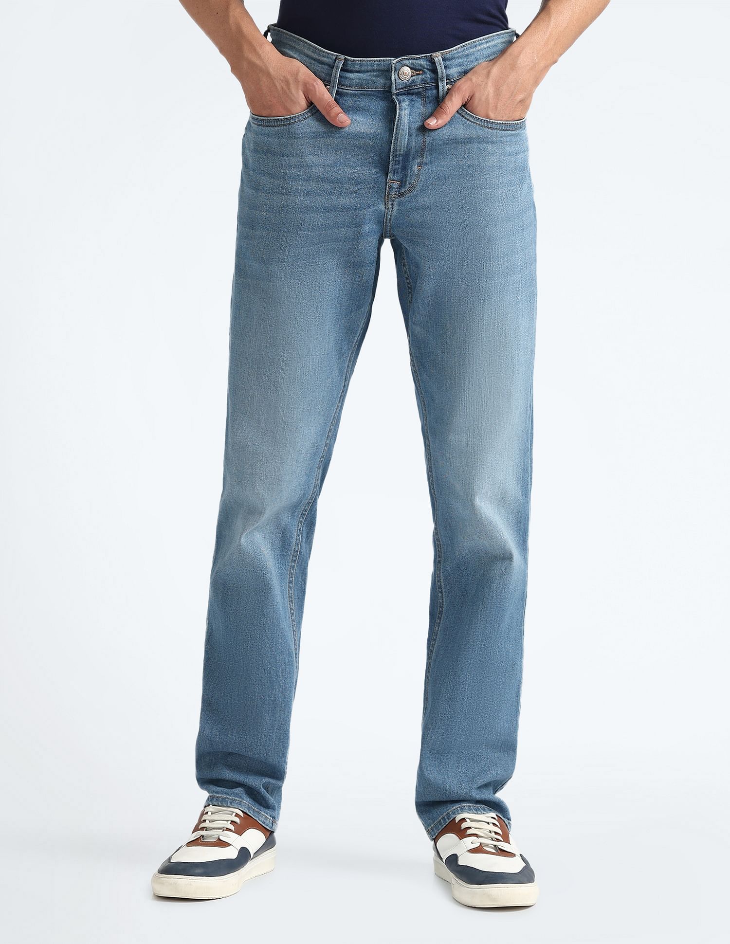 Flying Machine Freddie Slim Straight Mid Rise Jeans