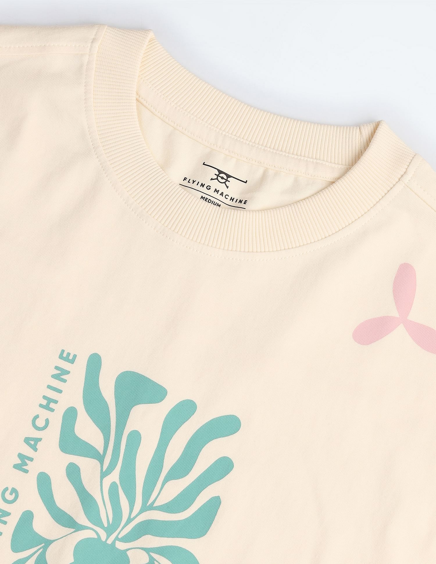 Flying Machine Abstract Print Oversized T-Shirt