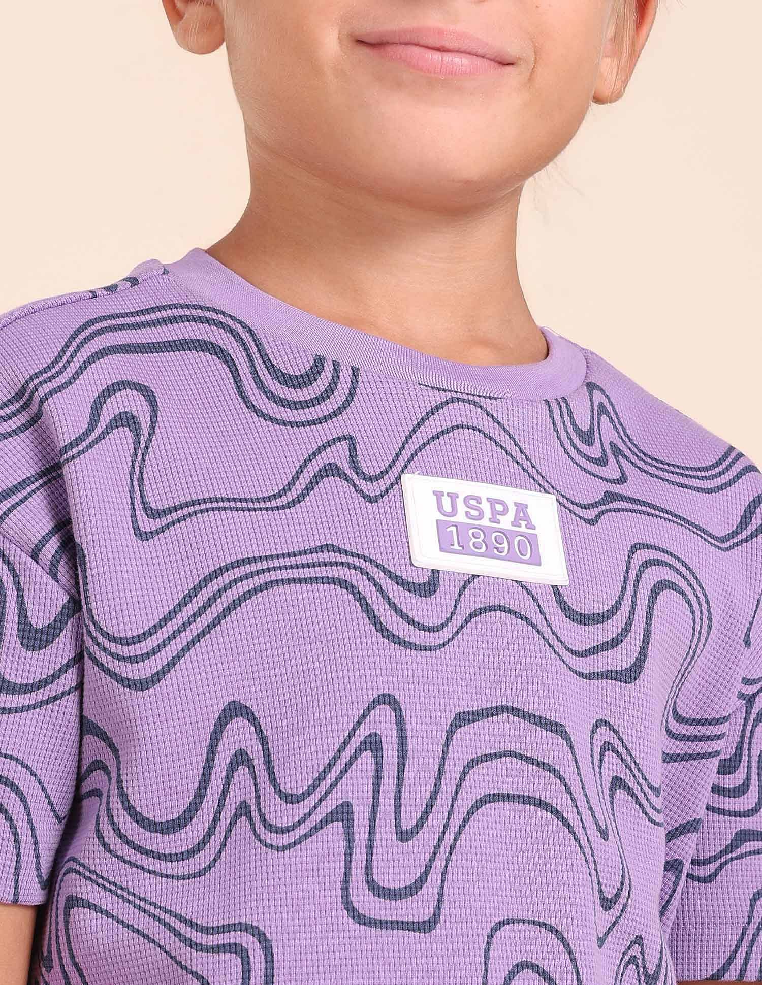 U.S. Polo Assn. Kids Boys Abstract Printed Regular Fit T-Shirt