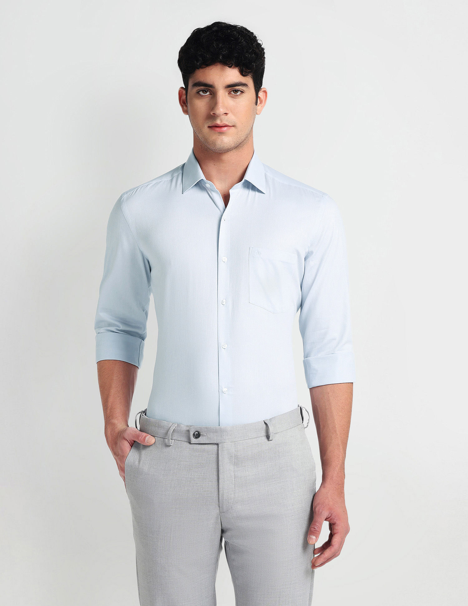 Arrow Pure Cotton Solid Dobby Shirt