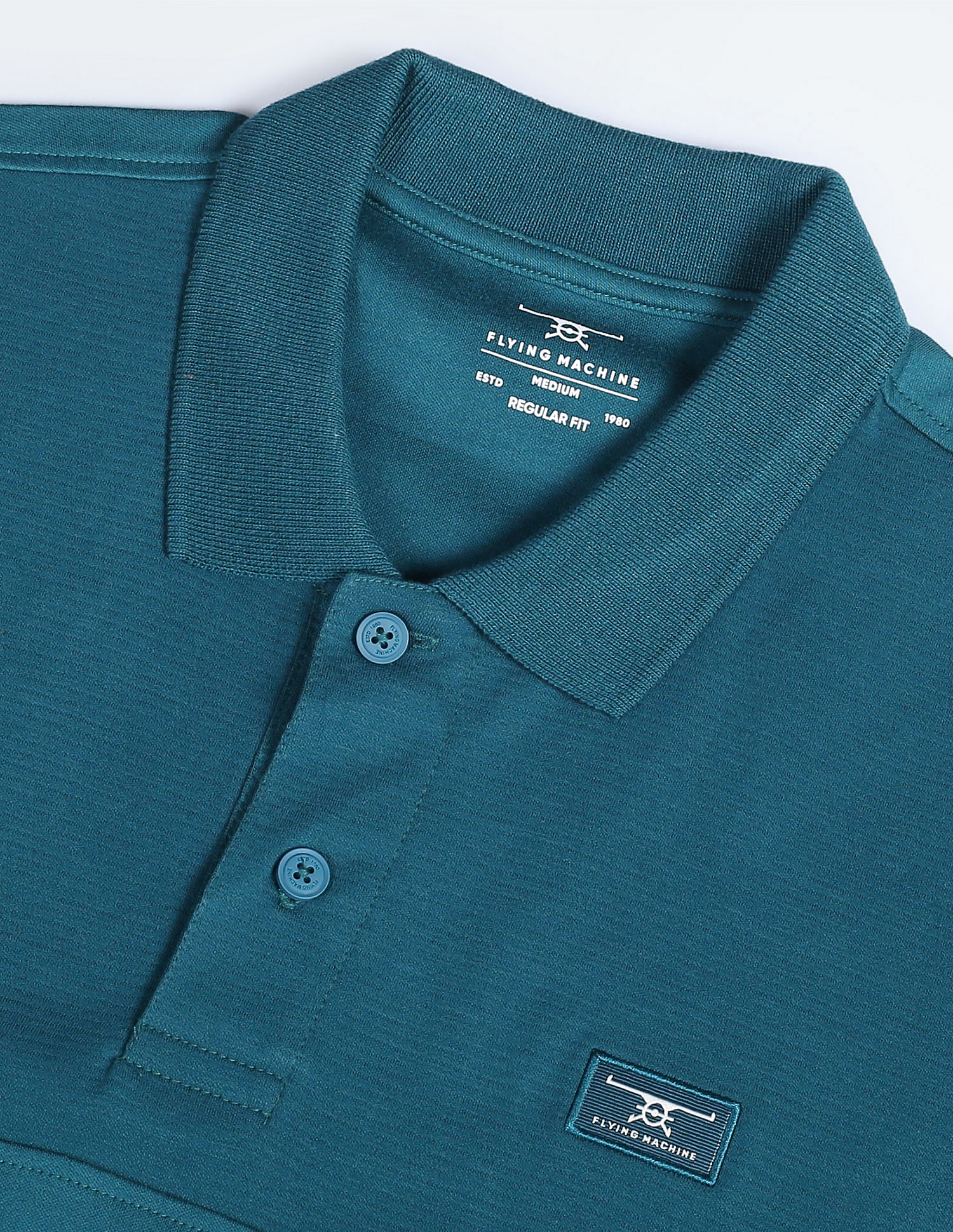 Flying Machine Solid Cotton Polo Shirt