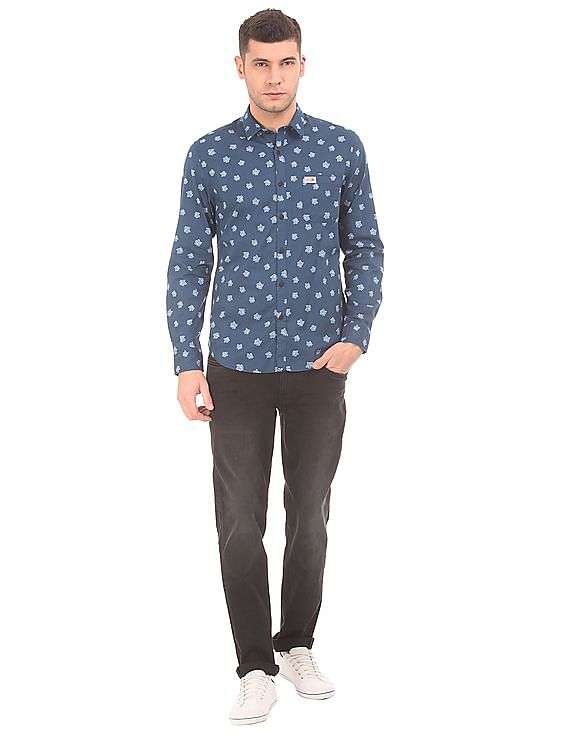 U.S. Polo Assn. Denim Co. Leaf Print Slim Fit Shirt