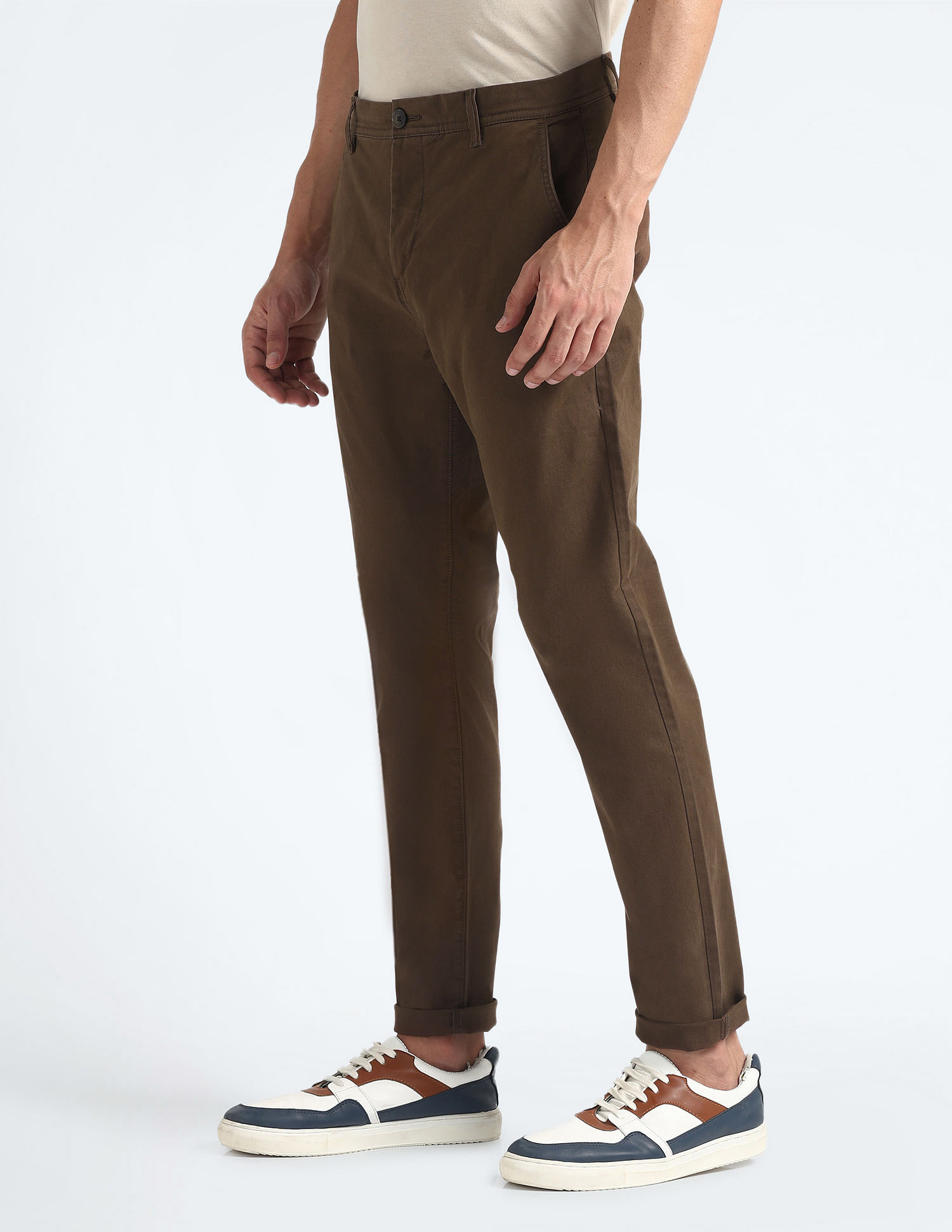 Flying Machine Slash Slim Tapered Solid Chinos
