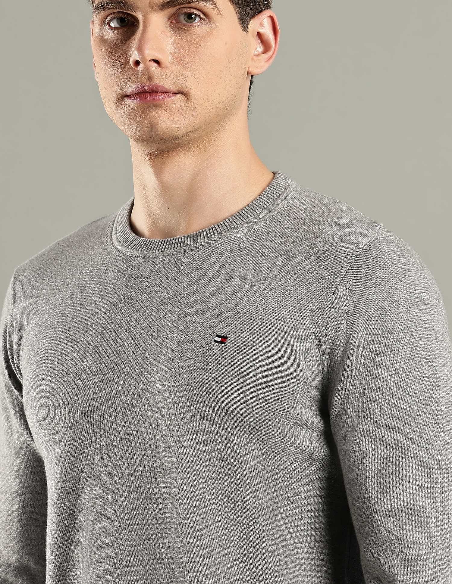 Tommy Hilfiger Solid Regular-Fit Cotton Sweater