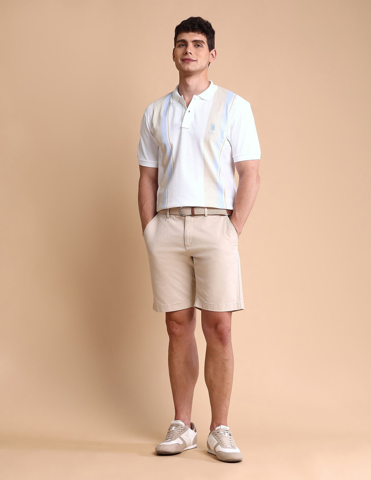 U.S. Polo Assn. Colourblocked Slim Fit Polo Shirt