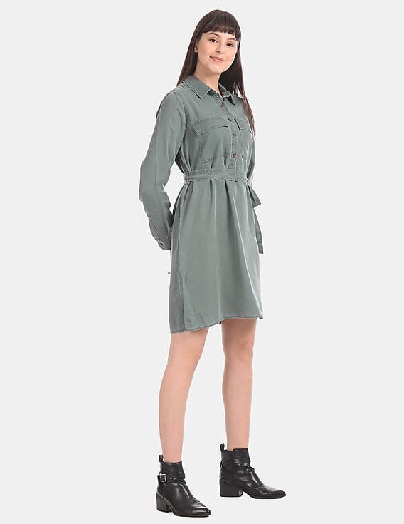 Buy GAP Women Green Long Sleeve Shirt Dress - NNNOW.com Buy GAP Women Green Long Sleeve Shirt Dress - NNNOW.com