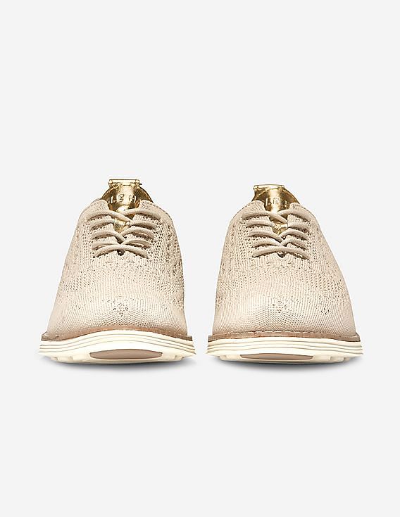 Cole Haan Women Beige ØriginalGrand Stitchlite Wingtip Oxford Sneakers