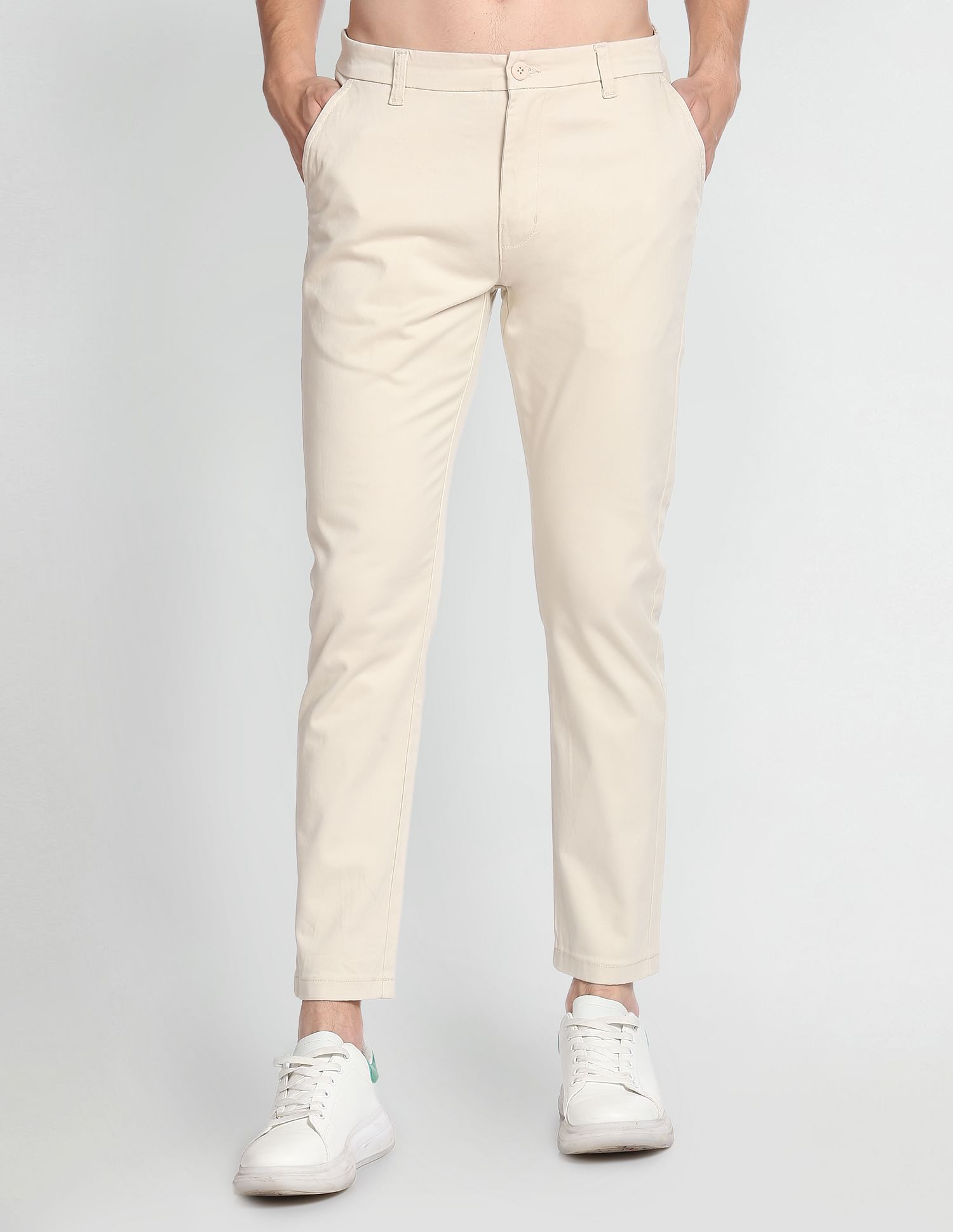 Flying Machine Slim Tapered Solid Trousers