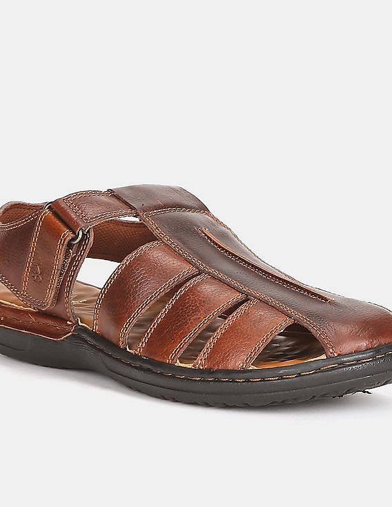 Men's Closed Toe Genuine Leather Mexican Huarache Sandals Mocasin - Closed  Toe | eBay