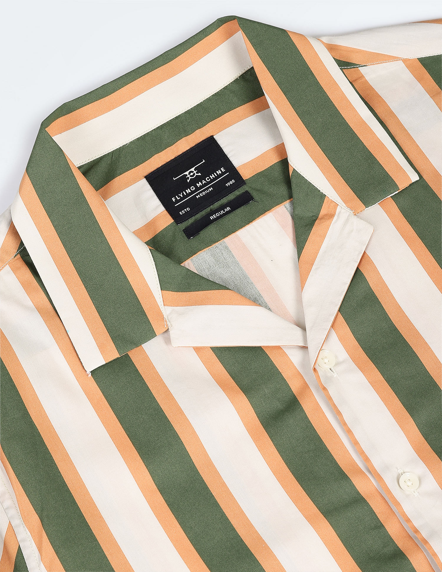 Flying Machine Short Sleeve Vertical Stripe Shirt