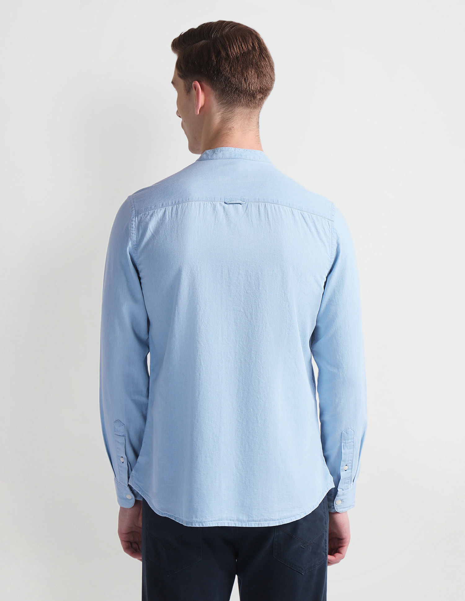 U.S. Polo Assn. Denim Co. Mandarin Collar Slim Shirt