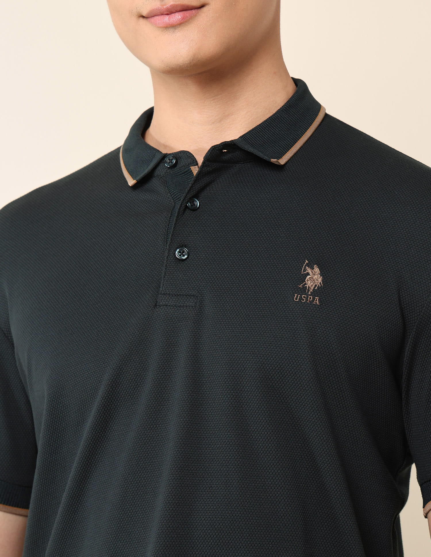 Buy U.S. Polo Assn. Textured Slim Fit Polo Shirt - NNNOW.com