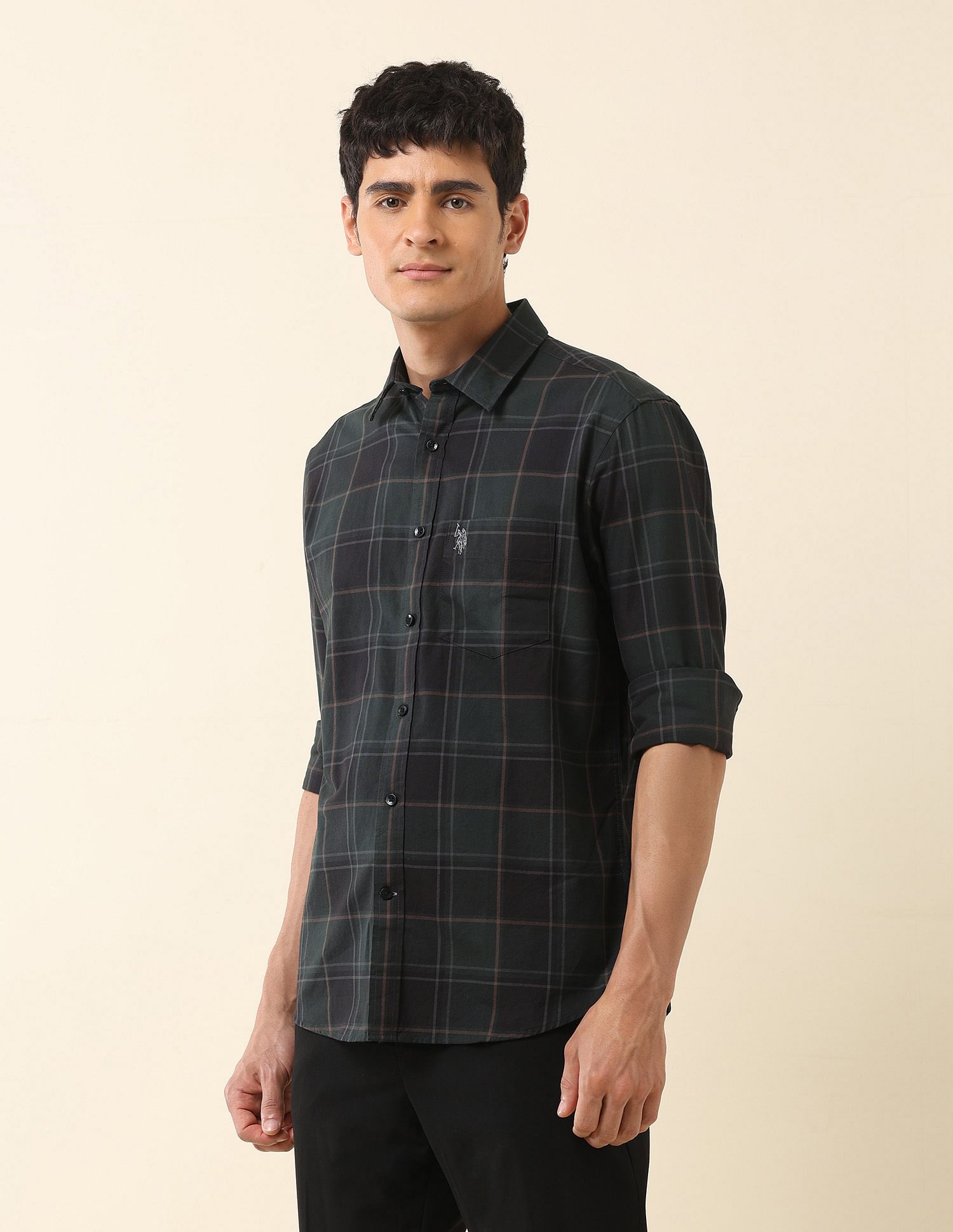U.S. Polo Assn. Tailored Fit Tartan Checked Shirt