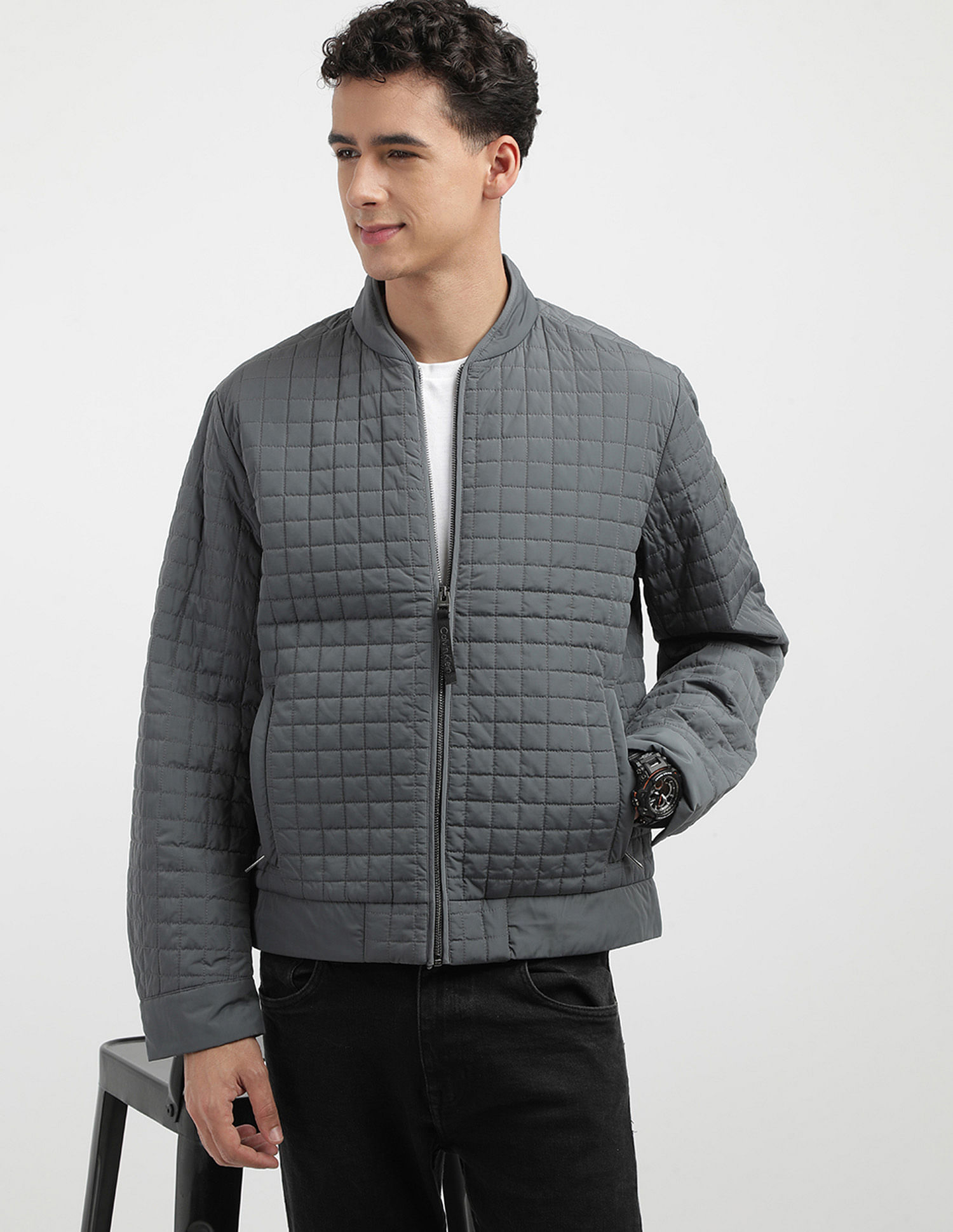 Calvin Klein Jeans Regular Fit Solid Casual Jacket