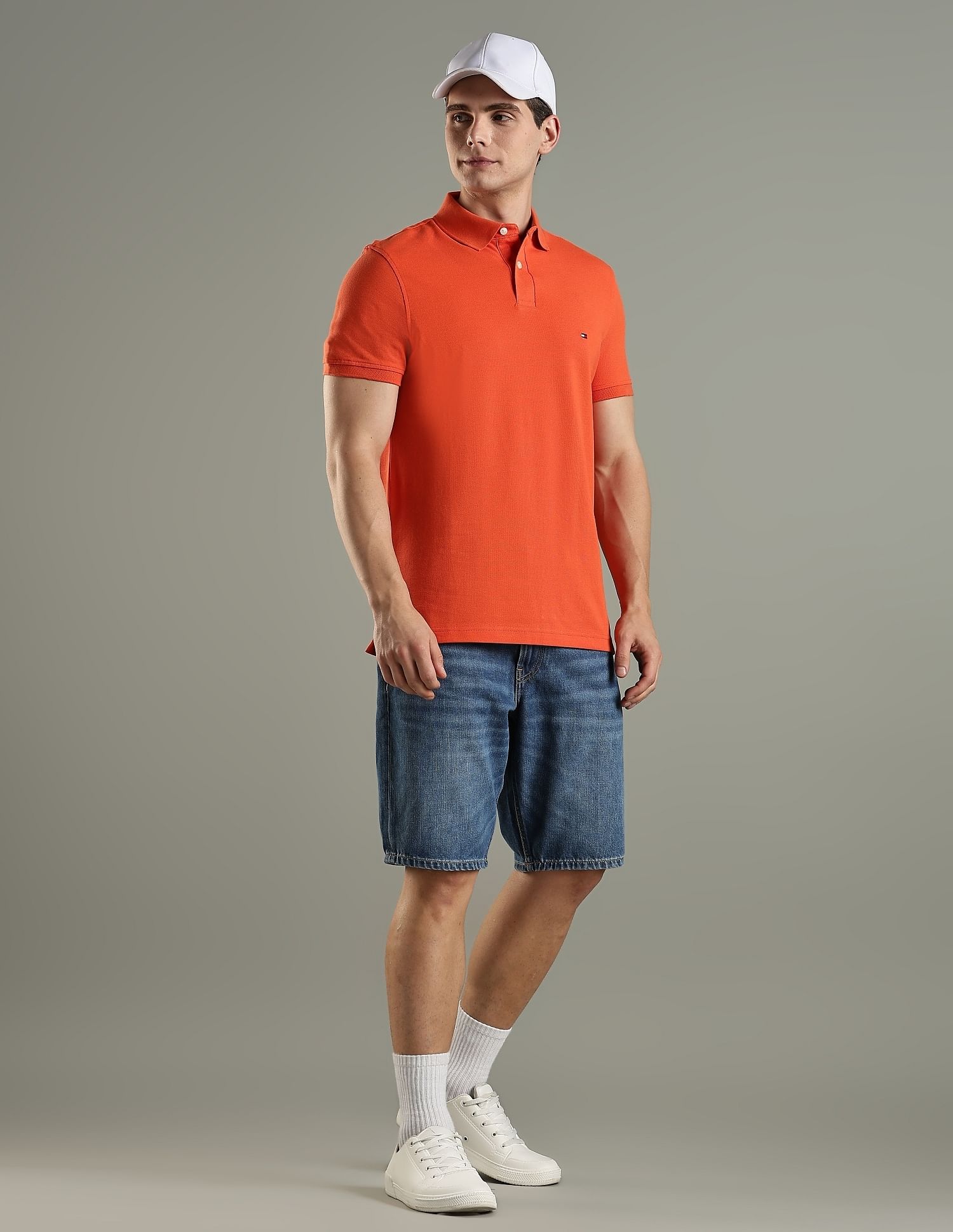 Tommy Hilfiger Solid Regular Fit Cotton Polo T-Shirt