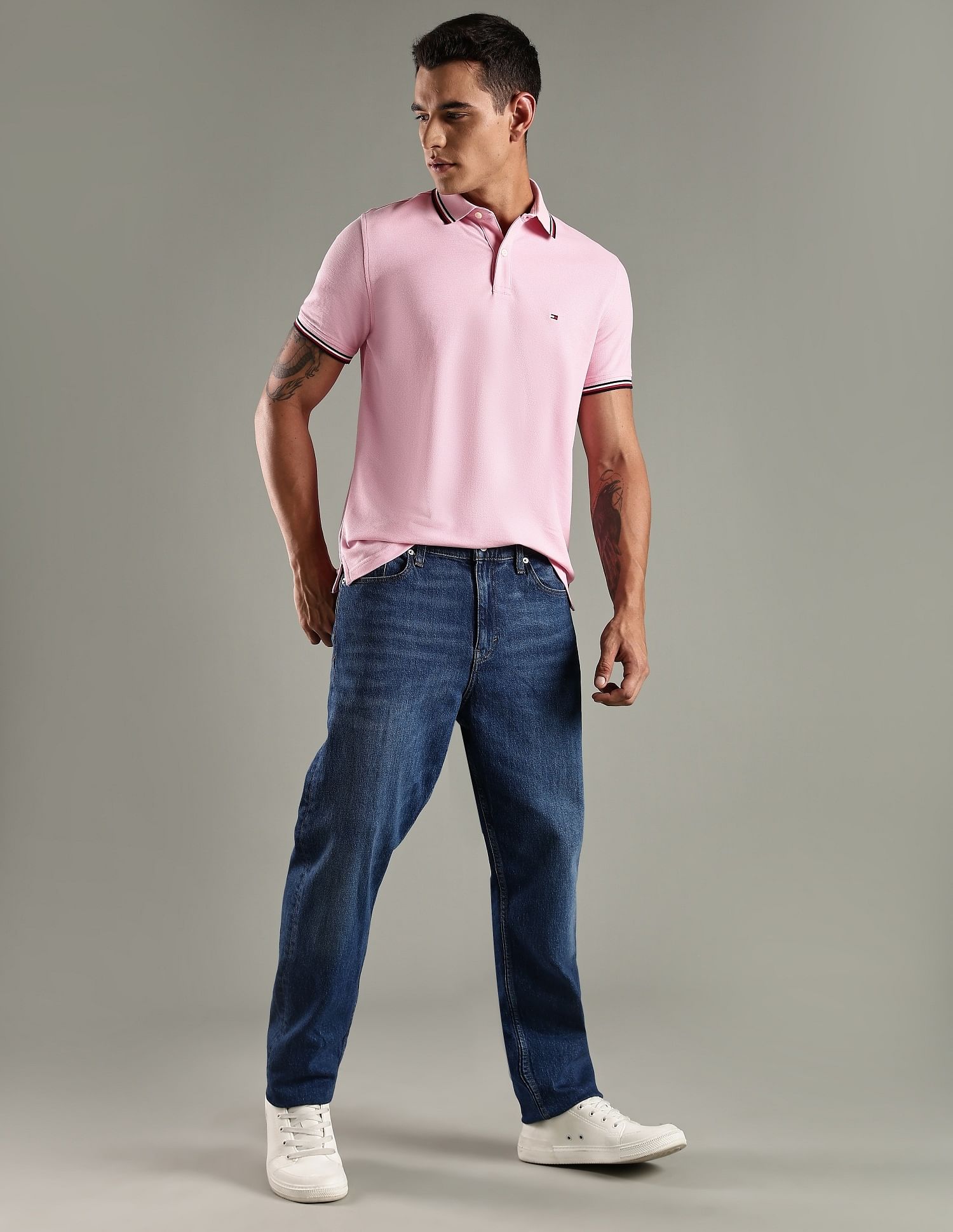 Tommy Hilfiger Solid Regular Fit Cotton Polo T-Shirt