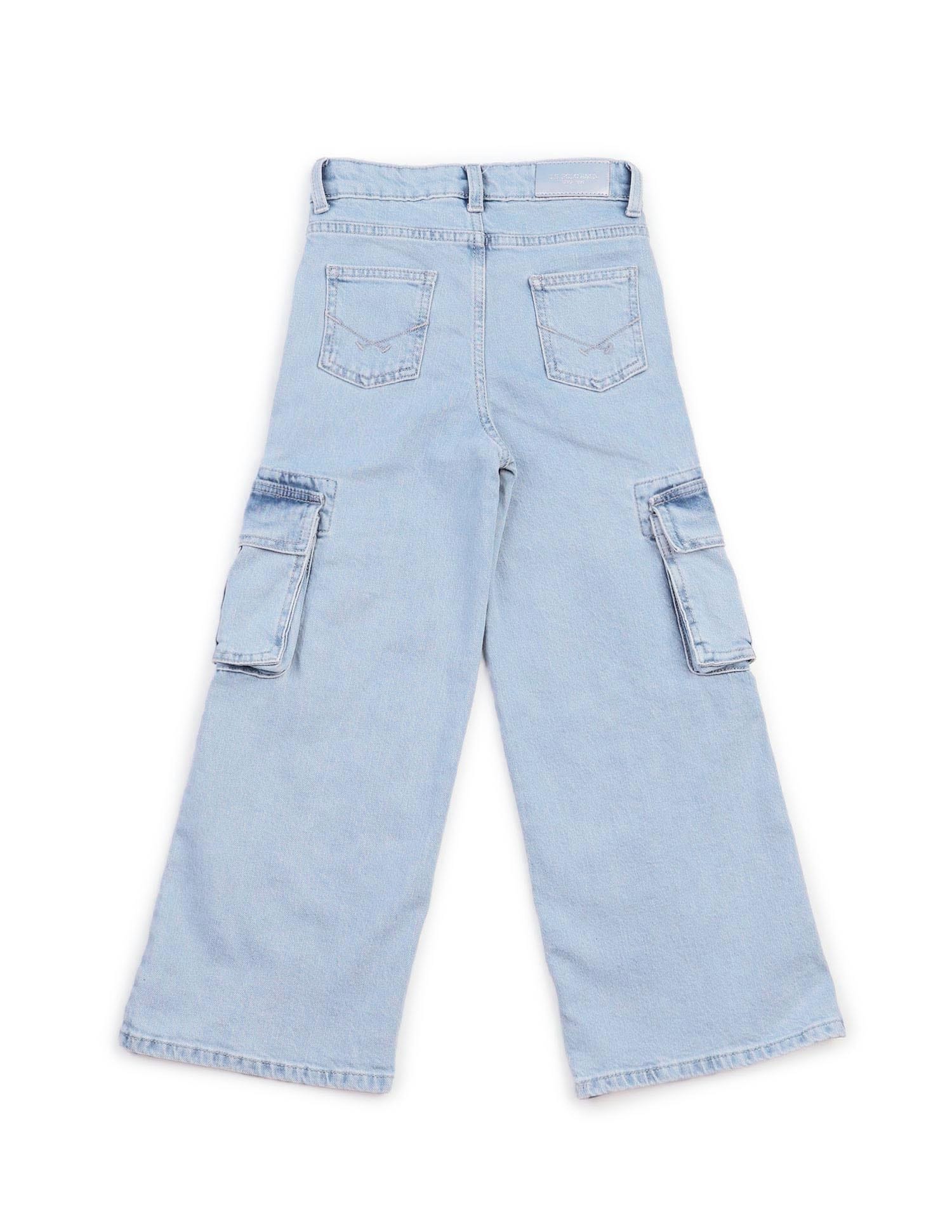 Buy U.S. Polo Assn. Kids Girls Wide Leg Fit Cargo Jeans - NNNOW.com