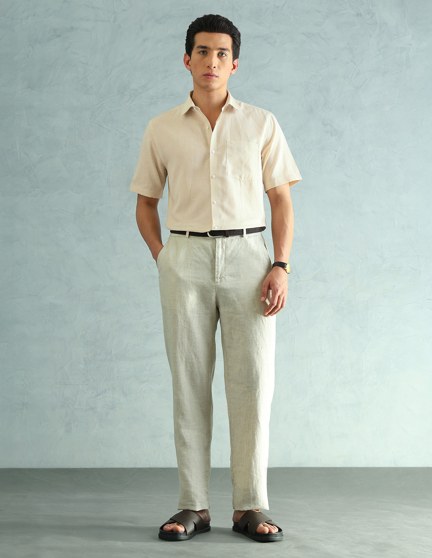 Arrow Cotton Linen Regular Fit Shirt