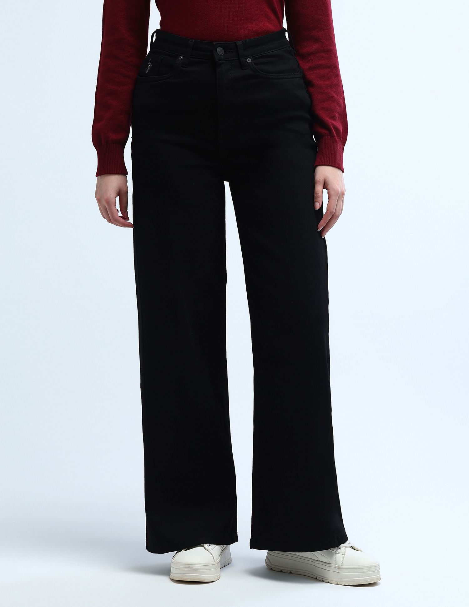 U.S. Polo Assn. Women High Rise Stretchable Baggy Jeans