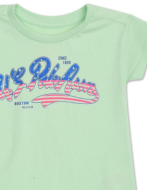 U.S. Polo Assn. Kids Crew Neck Brand Print T-Shirt
