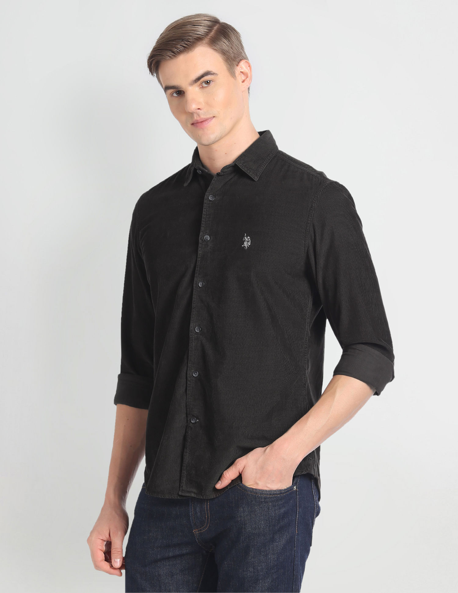 U.S. Polo Assn. Denim Co. Corduroy Slim Fit Shirt