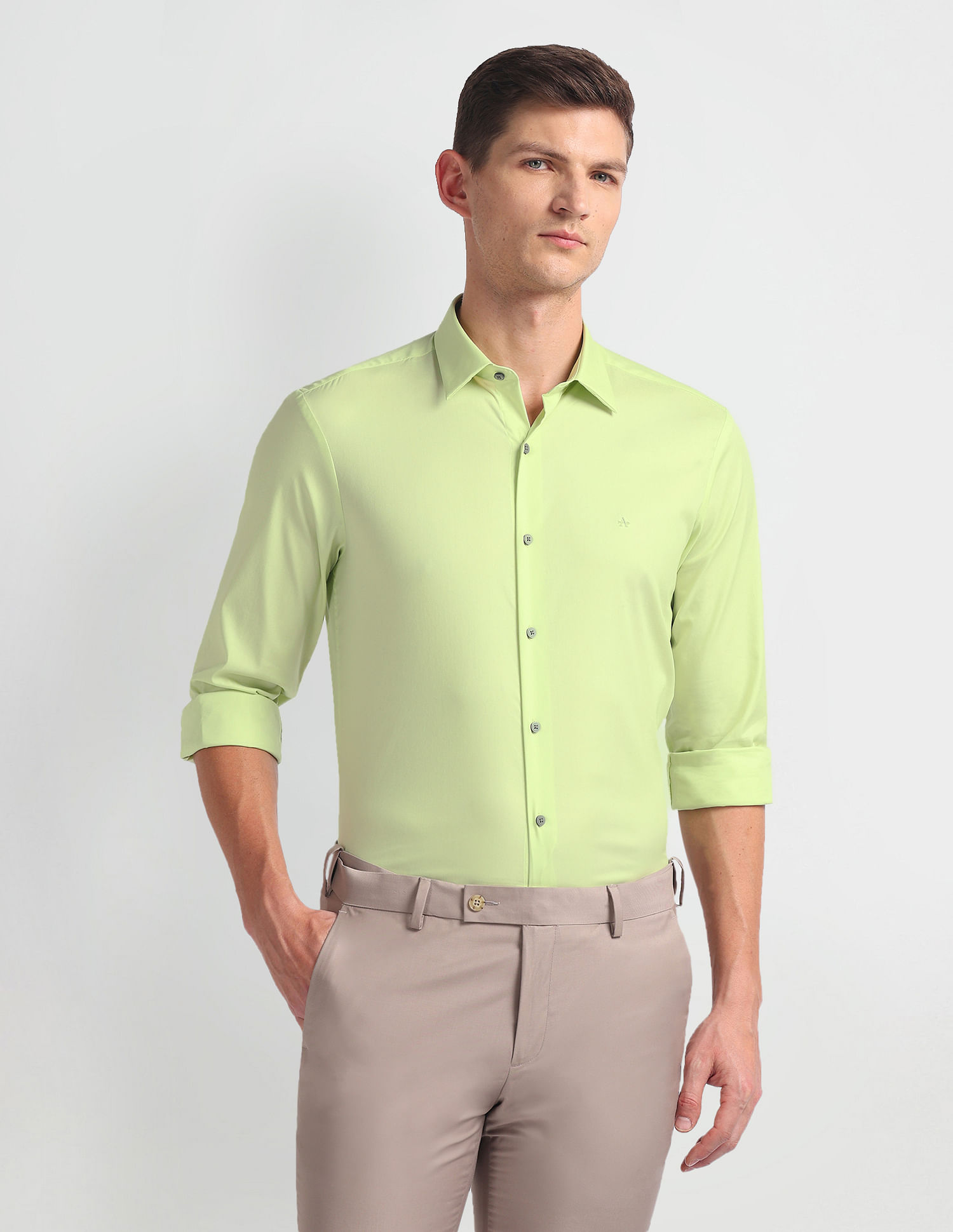 Arrow Newyork Brooklyn Super Slim Fit Solid Shirt