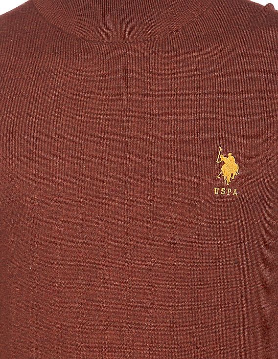 U.S. Polo Assn. High Neck Solid Sweater