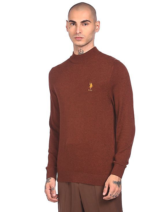 Buy U.S. Polo Assn. High Neck Solid Sweater NNNOW